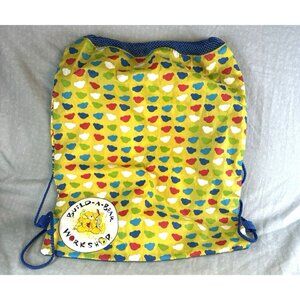 Vintage Build a Bear BAB Drawstring Cinch Bag Yellow Blue